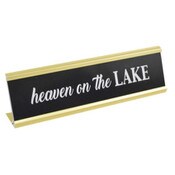 Wholesale - 8x2 HEAVEN ON THE LAKE Print Metal Tabletop Plaque, UPC: 651961717256